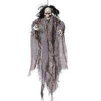 Halloween/horror thema hang decoratie spook/skelet - enge/griezelige pop - 60 cm - Feestdecoratievoorwerp - thumbnail