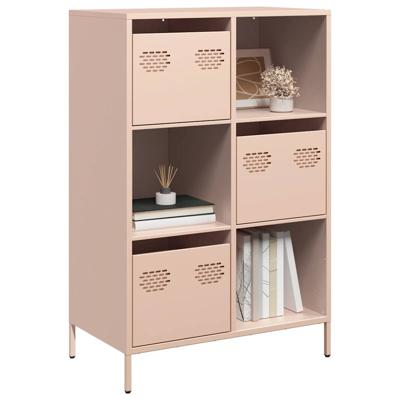 Hoge kast 68x39x103,5 cm staal roze