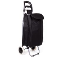 Boodschappen trolley tas - inhoud 40 liter - zwart - met wielen - 32 x 21 x 92 cm - thumbnail