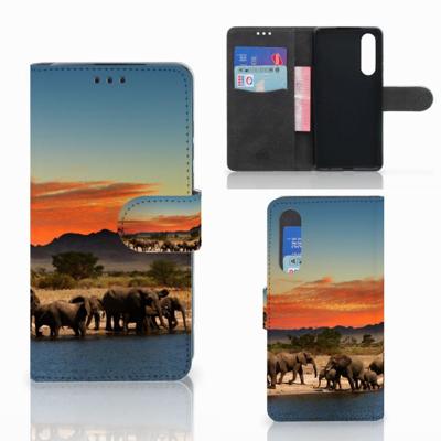 Huawei P30 | Telefoonhoesje | Met pasjeshouder | Olifanten