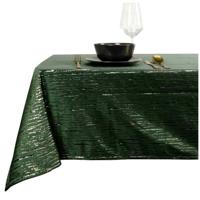 Tafelkleed/tafellaken kerst - donkergroen/goud - 145 x 200 cm - rechthoekig - polyester