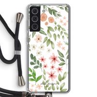 Botanical sweet flower heaven: Samsung Galaxy S21 FE Transparant Hoesje met koord