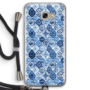 Blauw motief: Samsung Galaxy A5 (2017) Transparant Hoesje met koord