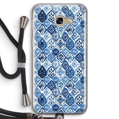 Blauw motief: Samsung Galaxy A5 (2017) Transparant Hoesje met koord