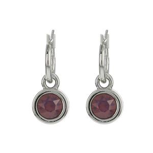 Biba Hang Oorbellen met Swarovski Steentje Cyclamen Opal