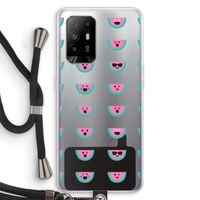 Smiley watermeloenprint: Oppo A95 5G Transparant Hoesje met koord