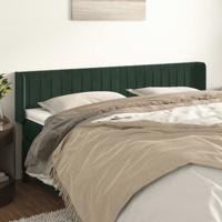 Hoofdbord met randen 203x16x78/88 cm fluweel donkergroen