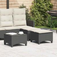 Tuinkrukken met kussens 2 st 55x55x36 cm poly rattan zwart
