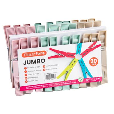 Plasticforte Wasknijpers XL - 20x stuks - pastel kleuren mix - kunststof - 10 cm - Was ophangen