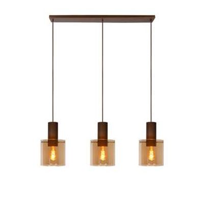 Lucide hanglamp Toledo 3 lichts - amber - Ø20 cm