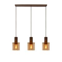 Lucide hanglamp Toledo 3 lichts - amber - Ø20 cm