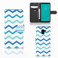 Samsung Galaxy J6 2018 | Telefoon Hoesje | Zigzag Blauw Samsung Galaxy J6 2018 | Telefoon Hoesje | Zigzag Blauw