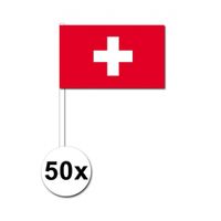 Zwaaivlaggetjes Zwitserland 50 stuks   -