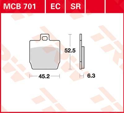 TRW Remblokken, en remschoenen voor de moto, MCB701SR Sinter road
