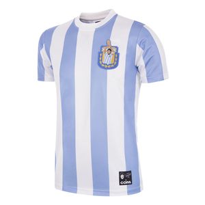 COPA Maradona X Argentina 1986 Retro Voetbalshirt Lichtblauw Wit