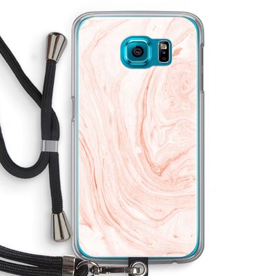Peach bath: Samsung Galaxy S6 Transparant Hoesje met koord