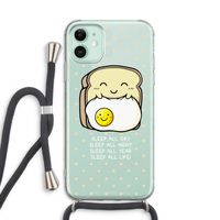 Sleep All Day: iPhone 11 Transparant Hoesje met koord
