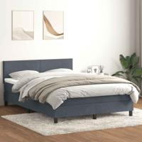 Boxspring met matras fluweel donkergrijs 140x220 cm