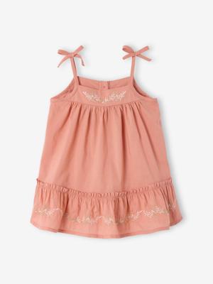 Geborduurde babyjurk rozen