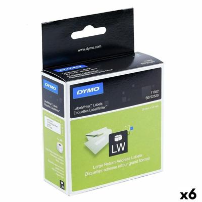 Printerlabels Dymo 500 Onderdelen 25 x 54 mm Wit Zwart (6 Stuks)