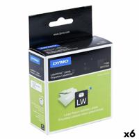 Printerlabels Dymo 500 Onderdelen 25 x 54 mm Wit Zwart (6 Stuks)
