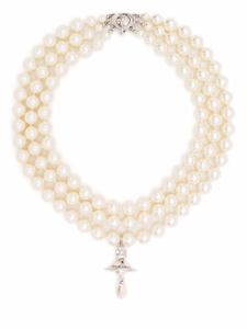 Vivienne Westwood collier ras-du-cou à perles - Blanc