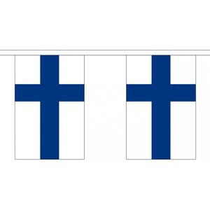 2x Polyester vlaggenlijn van Finland 3 meter   -