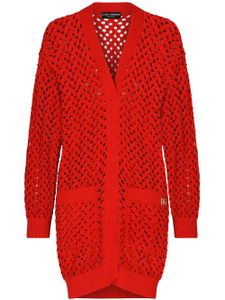 Dolce & Gabbana cardigan en maille ajourée - Rouge