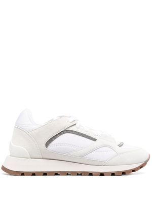 Brunello Cucinelli baskets à lacets - Blanc