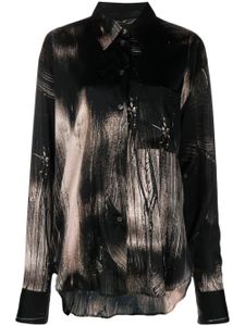 Louisa Ballou abstract-pattern print long-sleeve shirt - Noir