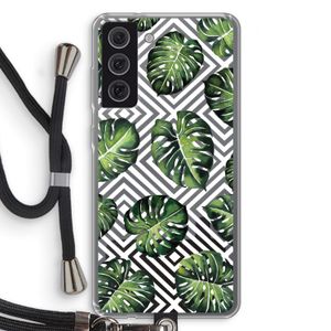 Geometrische jungle: Samsung Galaxy S21 FE Transparant Hoesje met koord