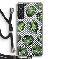 Geometrische jungle: Samsung Galaxy S21 FE Transparant Hoesje met koord