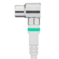 Technetix TN-RLA 21-1.5S Coaxkabel Male - Female Haaks 90° 1.5 M Wit/zilver