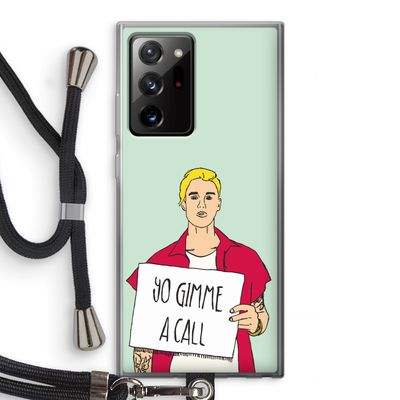 Gimme a call: Samsung Galaxy Note 20 Ultra / Note 20 Ultra 5G Transparant Hoesje met koord