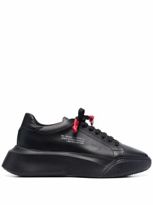 Giuliano Galiano baskets en cuir à lacets - Noir