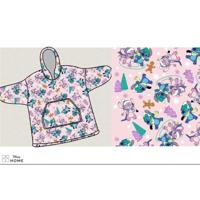 Stitch hoodie poncho roze 7 - 14 jaar - polyester