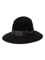 Borsalino chapeau feutré à ruban grainé - Noir - thumbnail