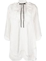 ZIMMERMANN robe-chemise à fleurs en dentelle - Blanc