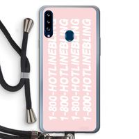 Hotline bling pink: Samsung Galaxy A20s Transparant Hoesje met koord Hotline bling pink: Samsung Galaxy A20s Transparant Hoesje met koord
