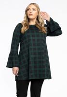 Yoek Tunic wide bottom flared cuff GILLY | Zwart | Maat 50/52