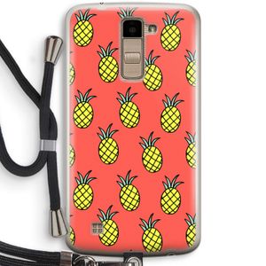 Ananas: LG K10 (2016) Transparant Hoesje met koord