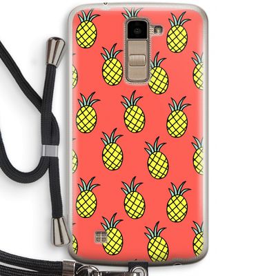 Ananas: LG K10 (2016) Transparant Hoesje met koord