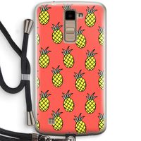 Ananas: LG K10 (2016) Transparant Hoesje met koord