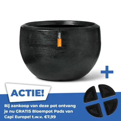 Vaas bol granite 177x120 zwart