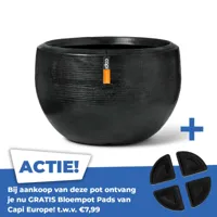 Vaas bol granite 177x120 zwart