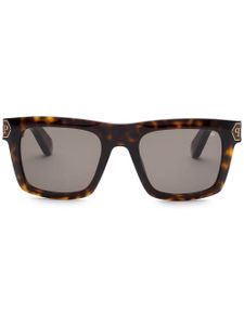 Philipp Plein lunettes de soleil Hexagon à monture rectangulaire - Marron