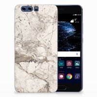 Huawei P10 Plus TPU Siliconen Hoesje Marmer Beige