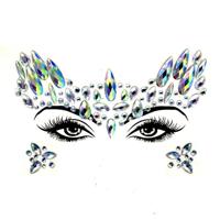 3 PC'S voorhoofd groene Masquerade make-up acryl gezicht sticker stijl: YT-37