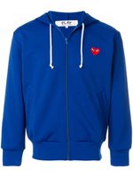 Comme Des Garçons Play sweat zippé à logo poitrine - Bleu