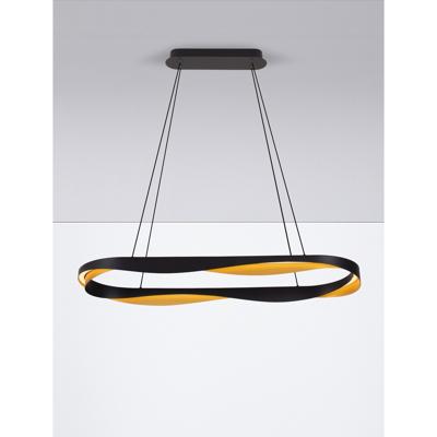 Lyora HanglampRadon Ø 100cm zwart met goud - 9186949